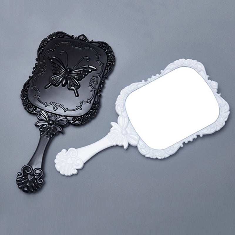 Portable Handheld Small Plastic Makeup Mirror