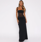 Lace Trim Slip Maxi Dress