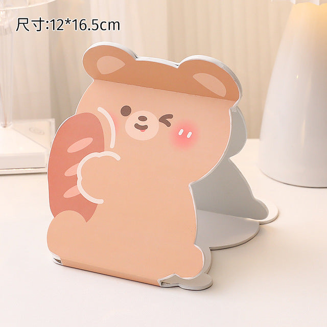 Cute Cartoon Alien Girl Makeup Folding Mirror