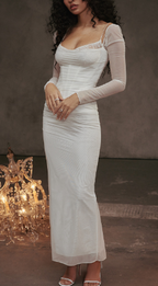 Mesh Corset Midi Dress