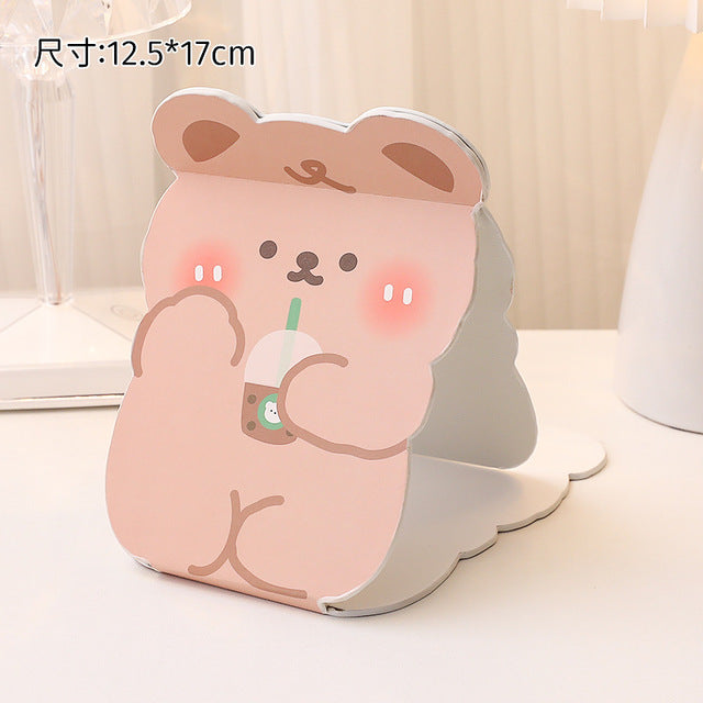 Cute Cartoon Alien Girl Makeup Folding Mirror