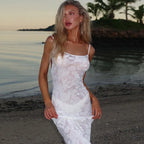 Floral Mesh Maxi Dress