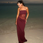 Lace Trim Slip Maxi Dress