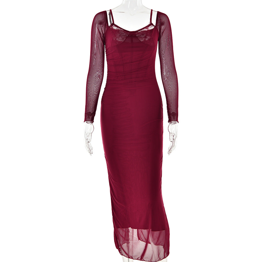 Mesh Corset Midi Dress