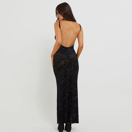 Floral Mesh Maxi Dress