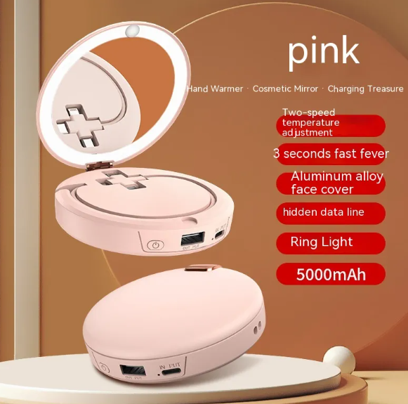 Mini Makeup Mirror & Hand Warmer