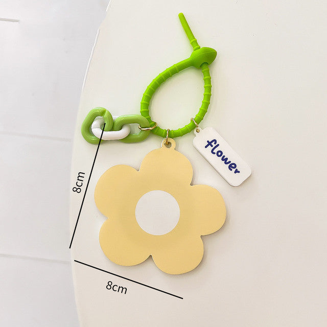 Cute Cartoon Heart Mirror Keychain for Makeup