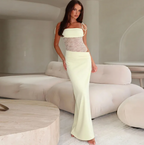 Lace Trim Slip Maxi Dress