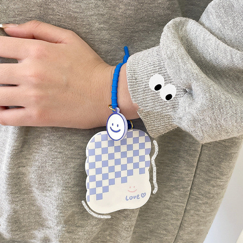 Cute Cartoon Heart Mirror Keychain for Makeup
