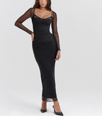Mesh Corset Midi Dress