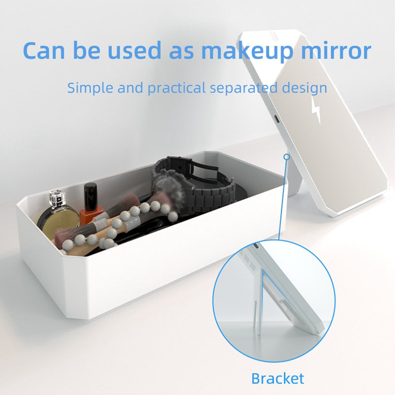 UVC Sterilization Box with Handheld Makeup Mirror