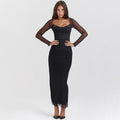 Mesh Corset Midi Dress