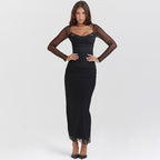 Mesh Corset Midi Dress