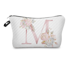 Personalized Makeup Bag with Initial Letter (One Piece)