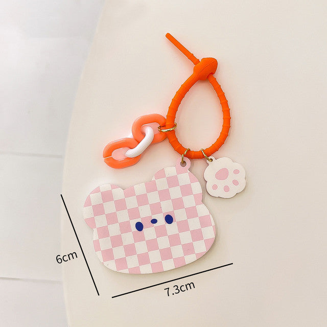 Cute Cartoon Heart Mirror Keychain for Makeup